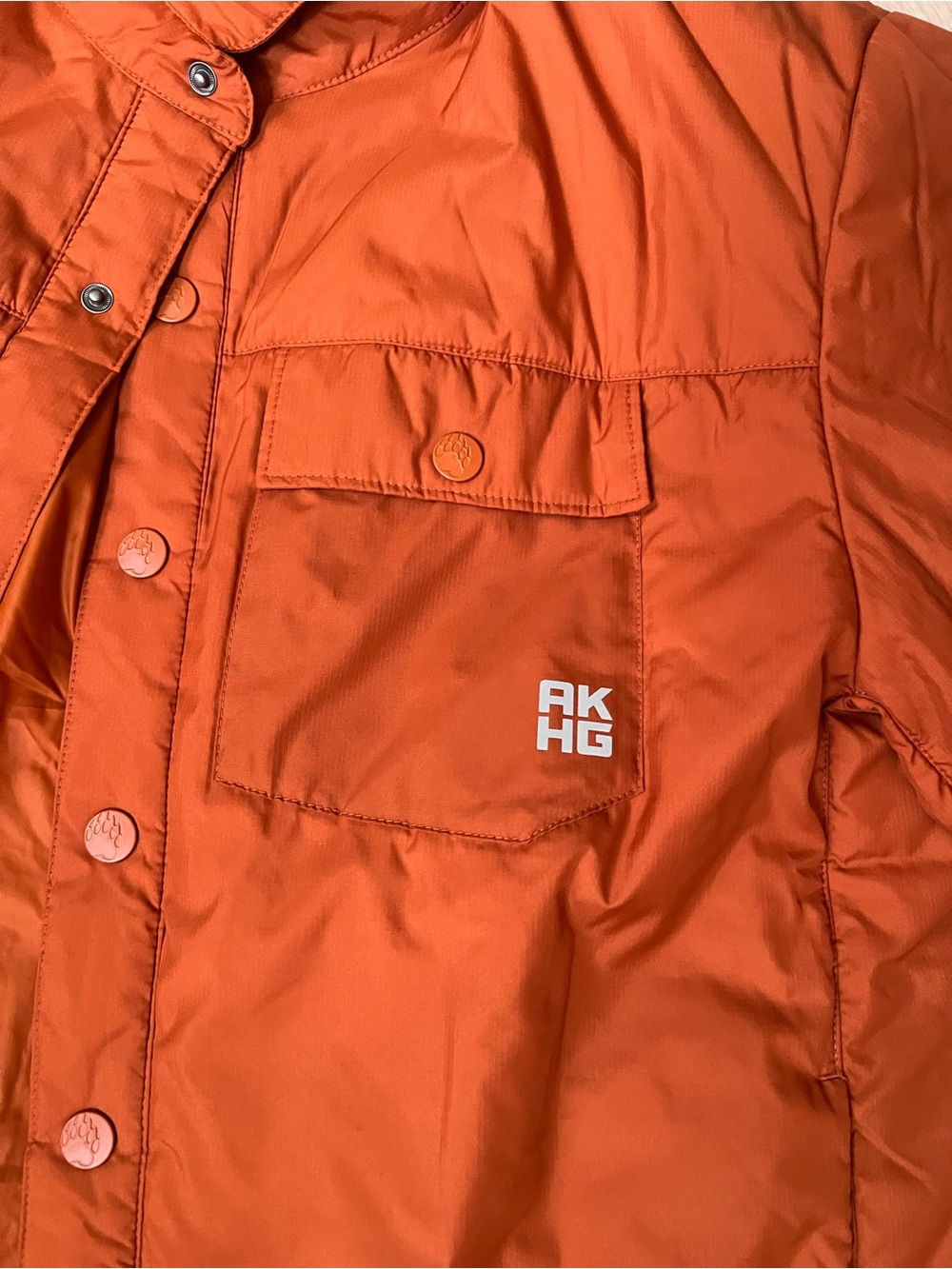 Men’s Rust Orange Puffer Jacket - Picture 2 of 4